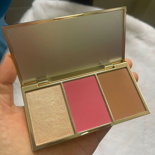 3 in 1 highlighter contour blush palette