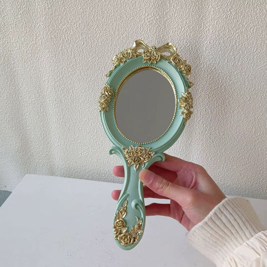 Antique Wooden Hand Mirror