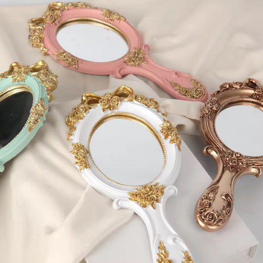 Antique Wooden Hand Mirror