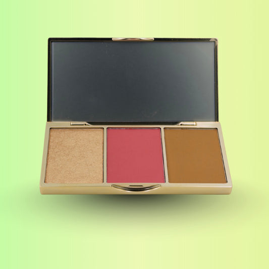 3 in 1 highlighter contour blush palette