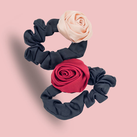 white pink rose rubber band