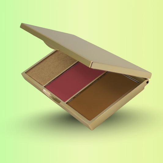 3 in 1 highlighter contour blush palette