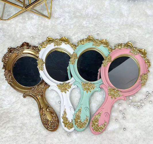 Antique Wooden Hand Mirror